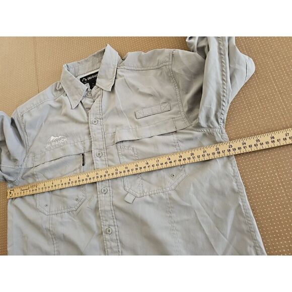 Dri Duck Shirt Mens Medium Gray Long Sleeves Hunting Fishing Fisher Fish Fly - Picture 9 of 11
